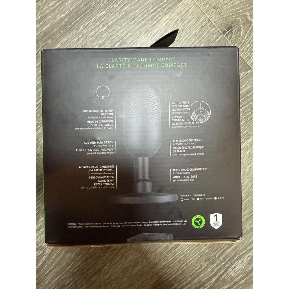 Razer Seiren V3 Mini USB Condenser Microphone Black Tap-To-Mute w/ Box